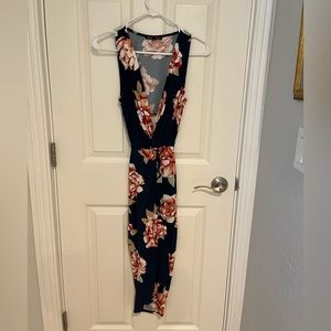 WILLIAM B Resort Navy Floral Dress Size Large